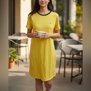 Tommy Hilfiger Yellow Dress with Black Accents